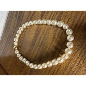 Chunky Baroque Mallorcan Pearl Choker Necklace with Gold Clasp